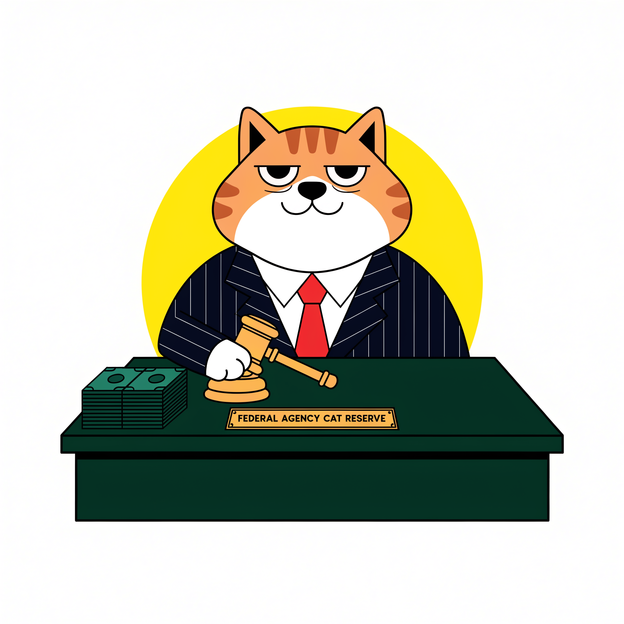 The Chairman of the Federal Agency Cat Capital Reserve at his desk